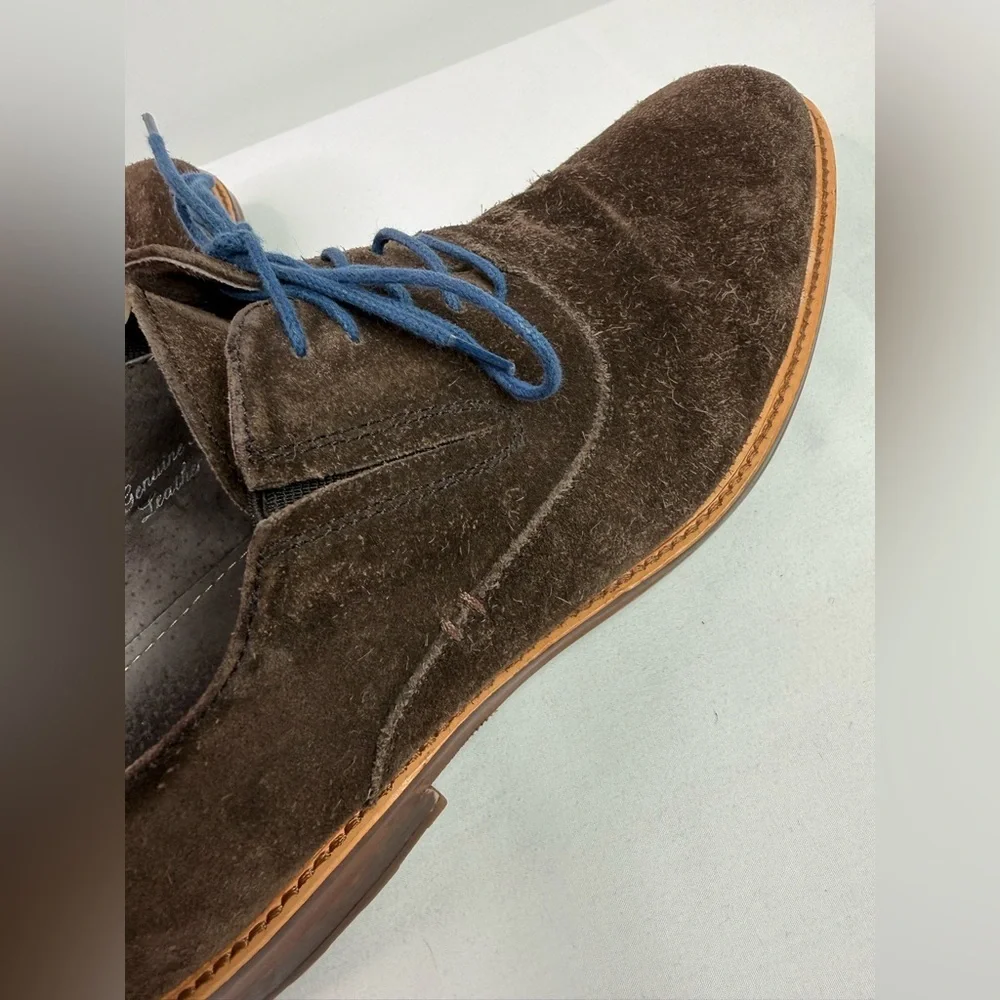 Joseph Abboud Dark Brown Leather Suede Plain Toe Oxford Shoes Size 10